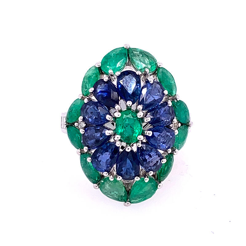 Emerald and Blue Sapphires Jewelry 4